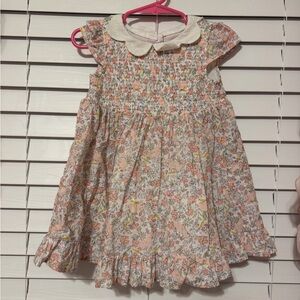 Haute Hippie Kids Floral Smocked Easter Dress in Pink and Yellow
